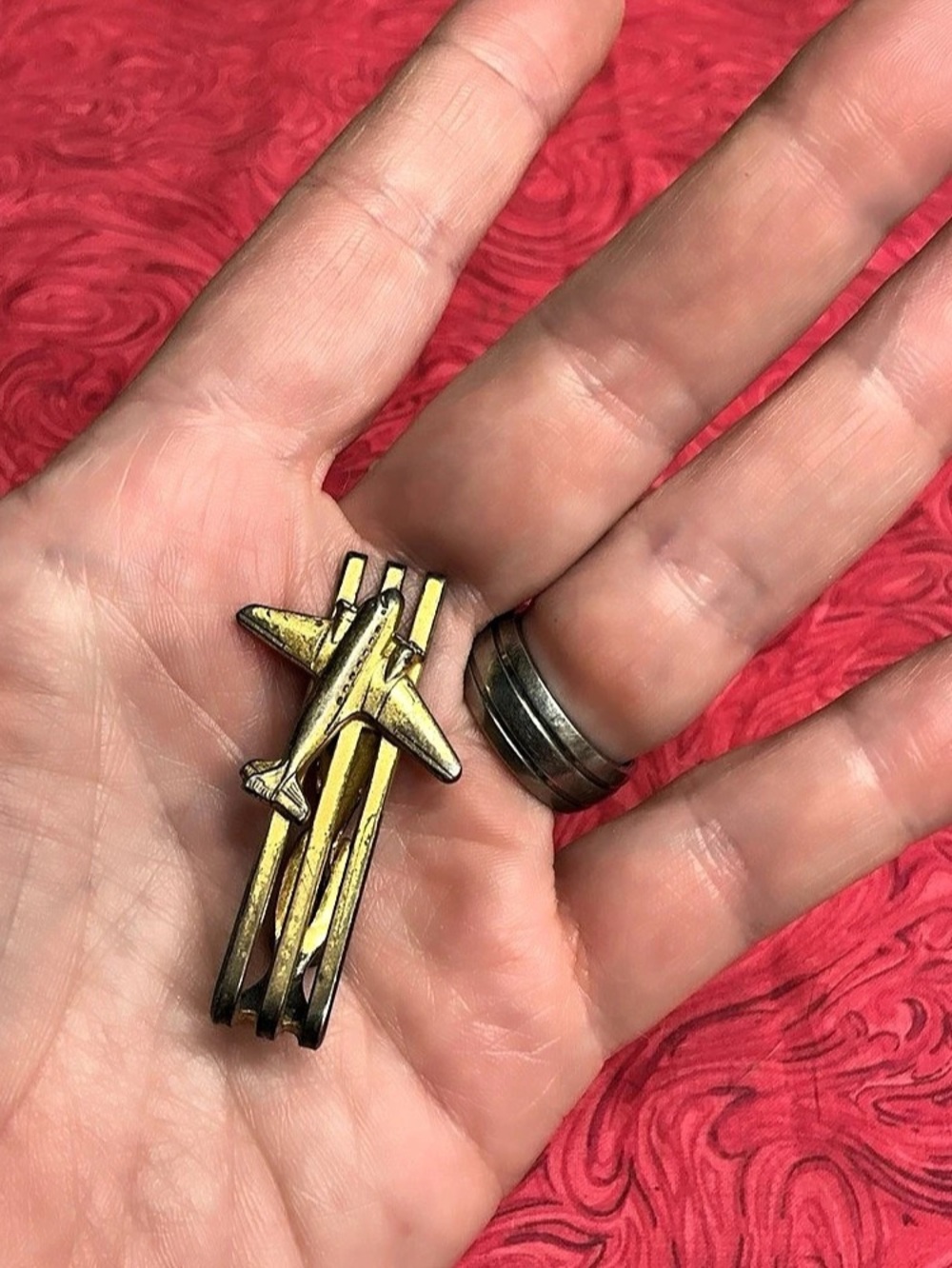1940s Hickok Gold & Black Vintage- Aviation Tie Clip